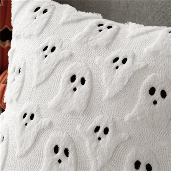Halloween Pillow Covers Cute Ghost Spooky Fall Throw Pillows Set of 2 - Picture 6 of 7